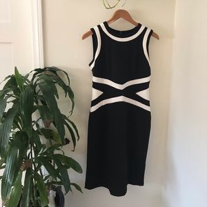 Black and White Body Con Dress